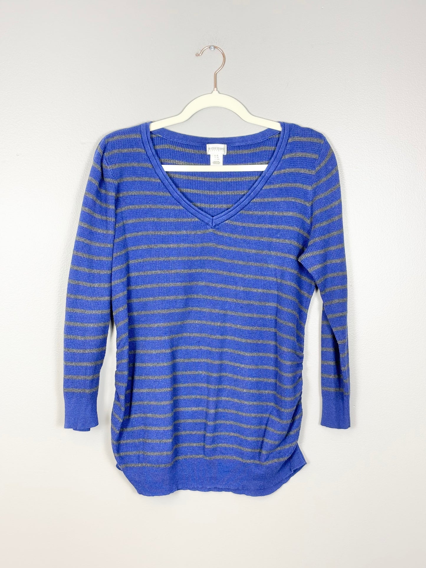 XL - Motherhood Blue & Grey Stripe Sweater