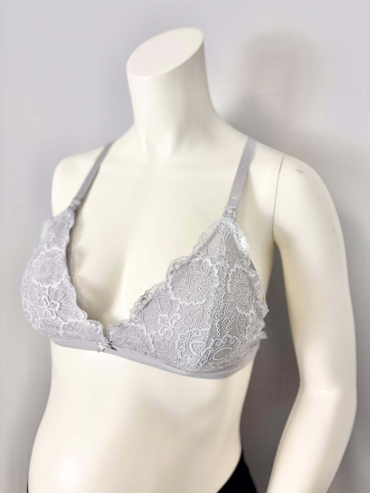 L - Unknown Brand Convertible Grey Nursing Bra