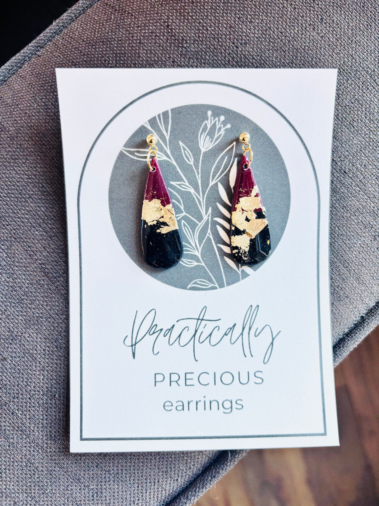 Practically Precious Earrings - Black & Gold Drops