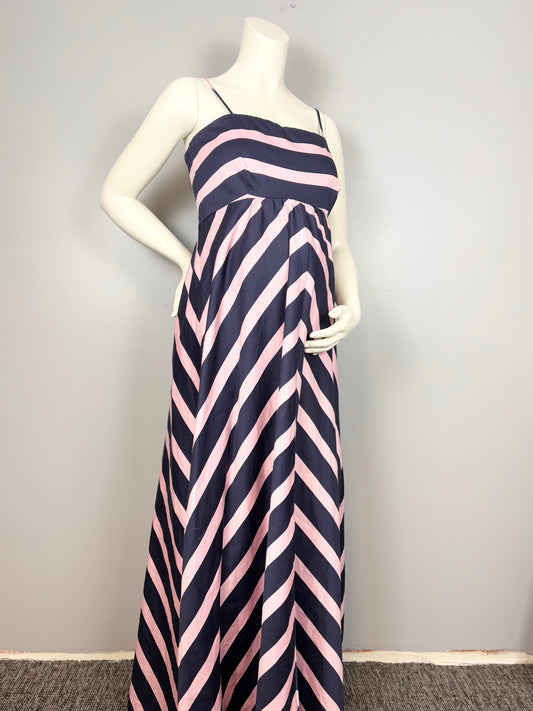 L - Jessica Simpson Navy & Pink Stripe Dress