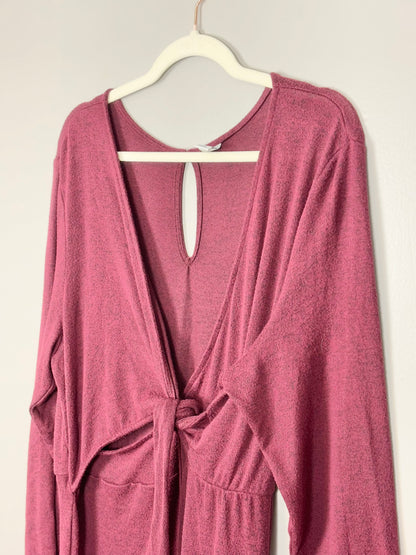 XXL - Old Navy Burgundy Tie-Front Jumpsuit