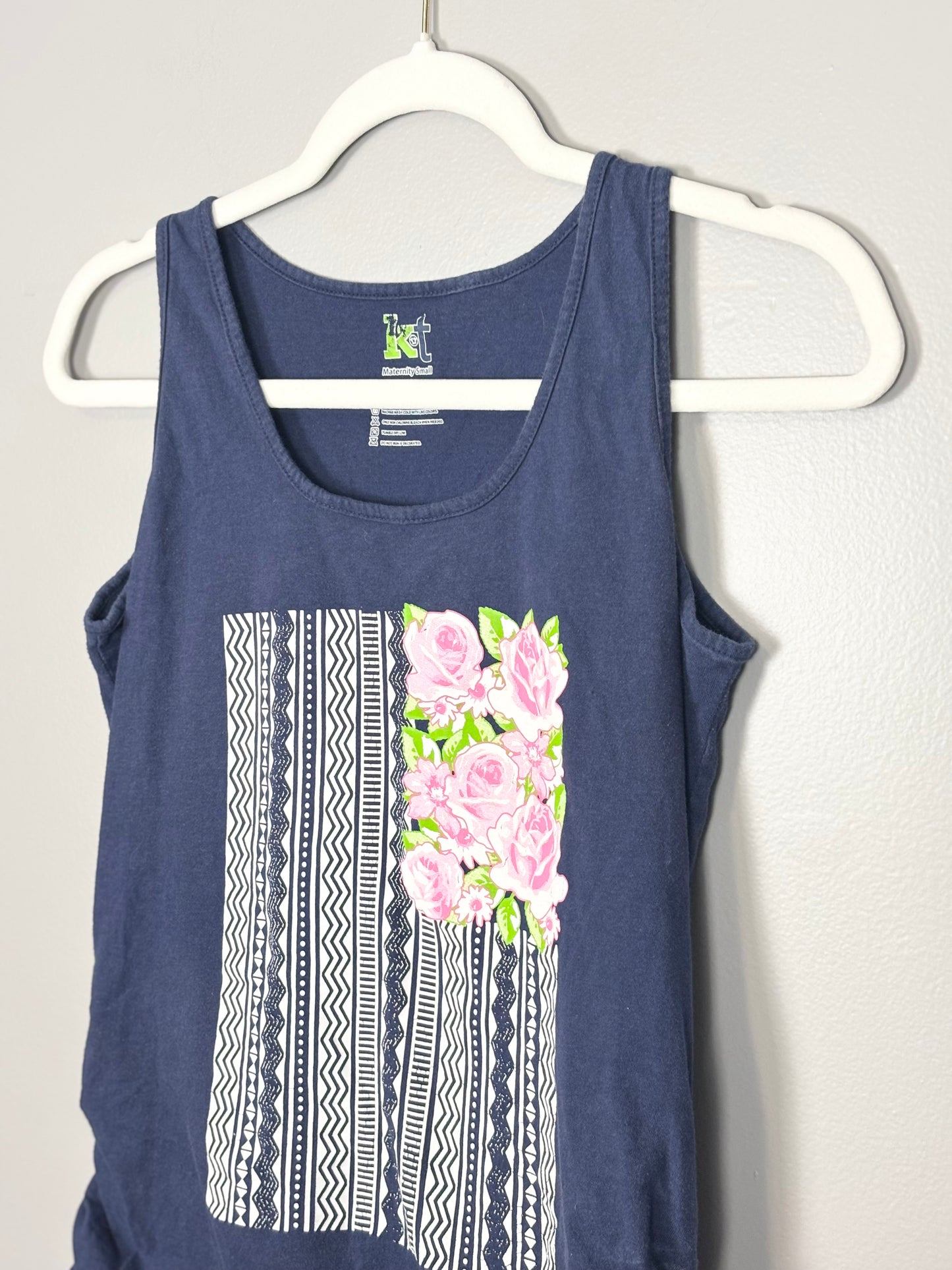 S - KT Maternity Navy Floral Tank