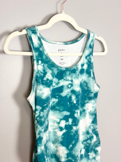 M - Paisley Sky Green Galaxy Tank