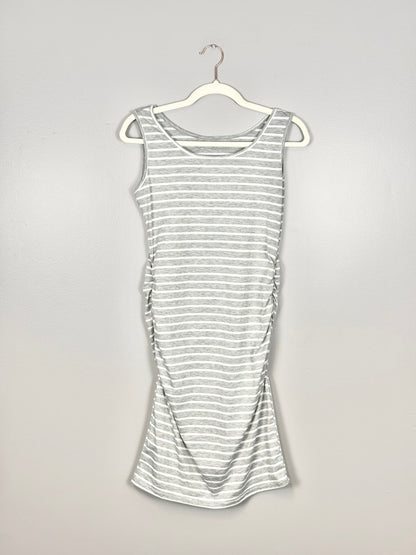 S/M- Unknown Brand Grey Stripe Bodycon Dress