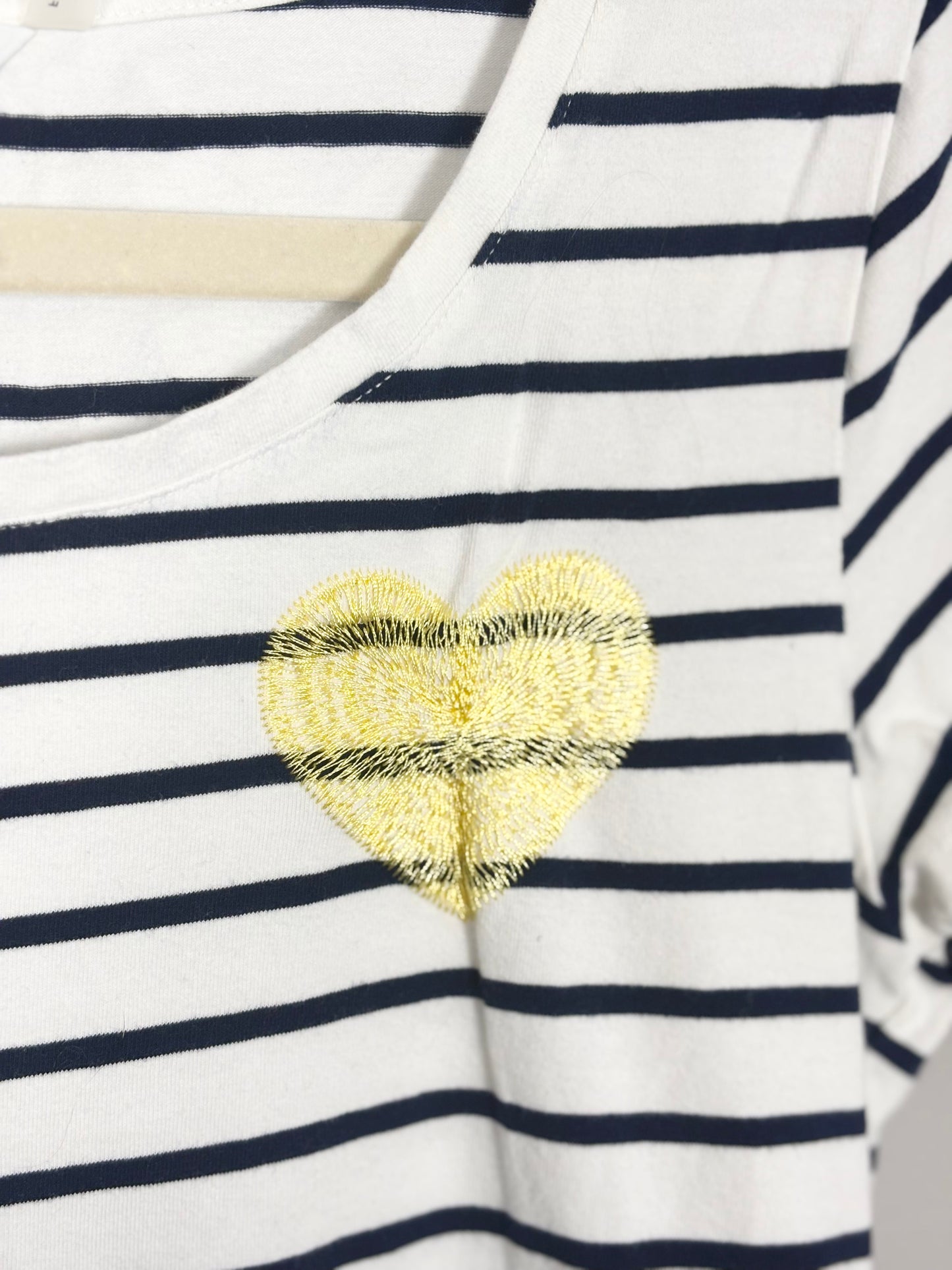 XS - Thyme Embroidered Yellow Heart Shirt