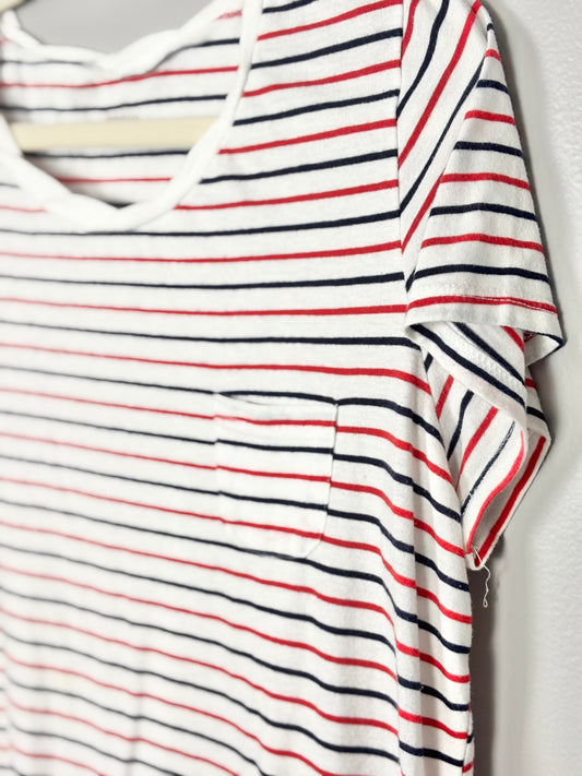 XL - Motherhood Red/Navy Stripe Shirt