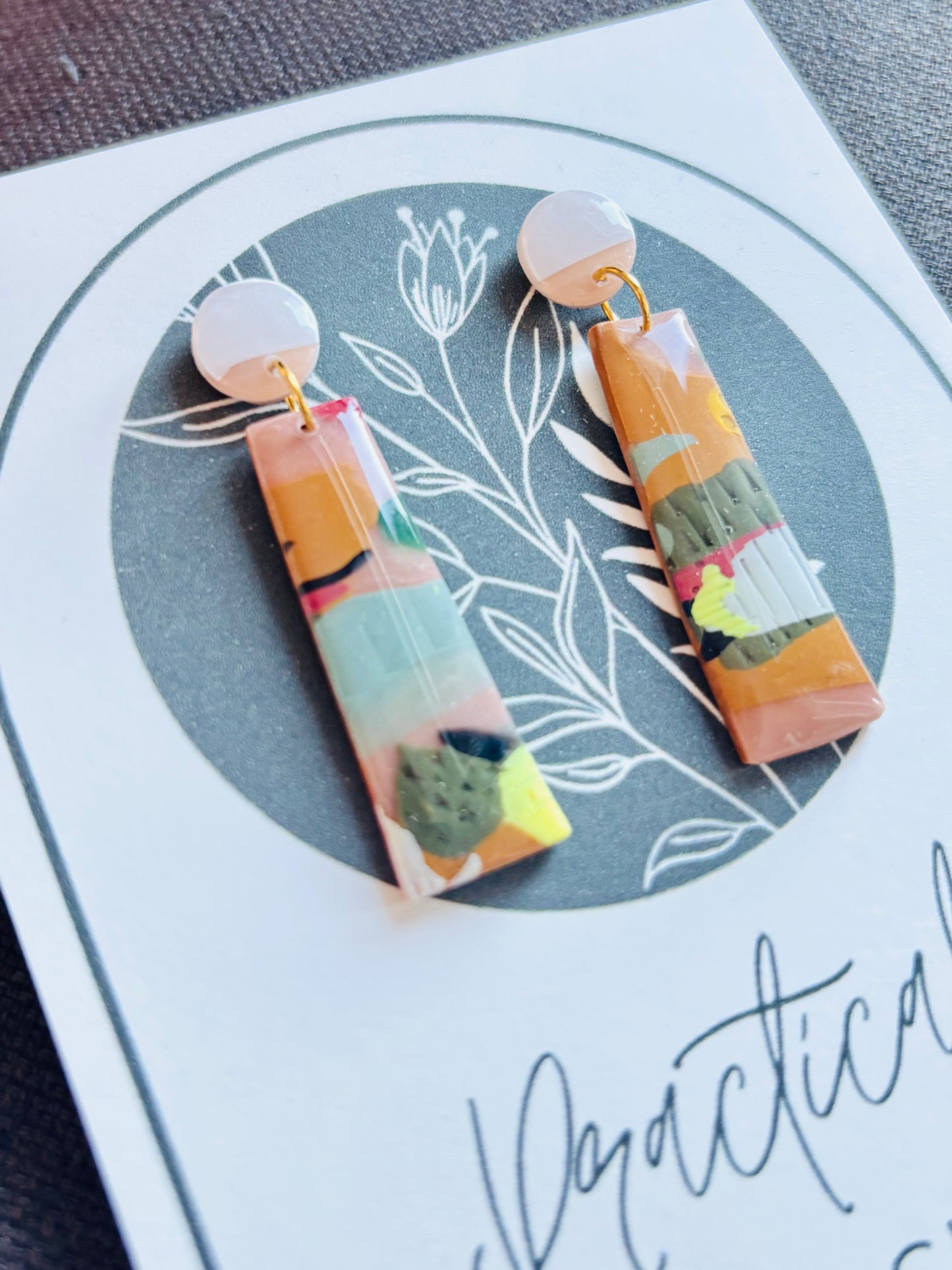 Practically Precious Earrings - Orange Rectangle