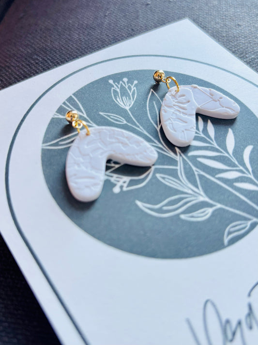 Practically Precious Earrings - White Wishbone