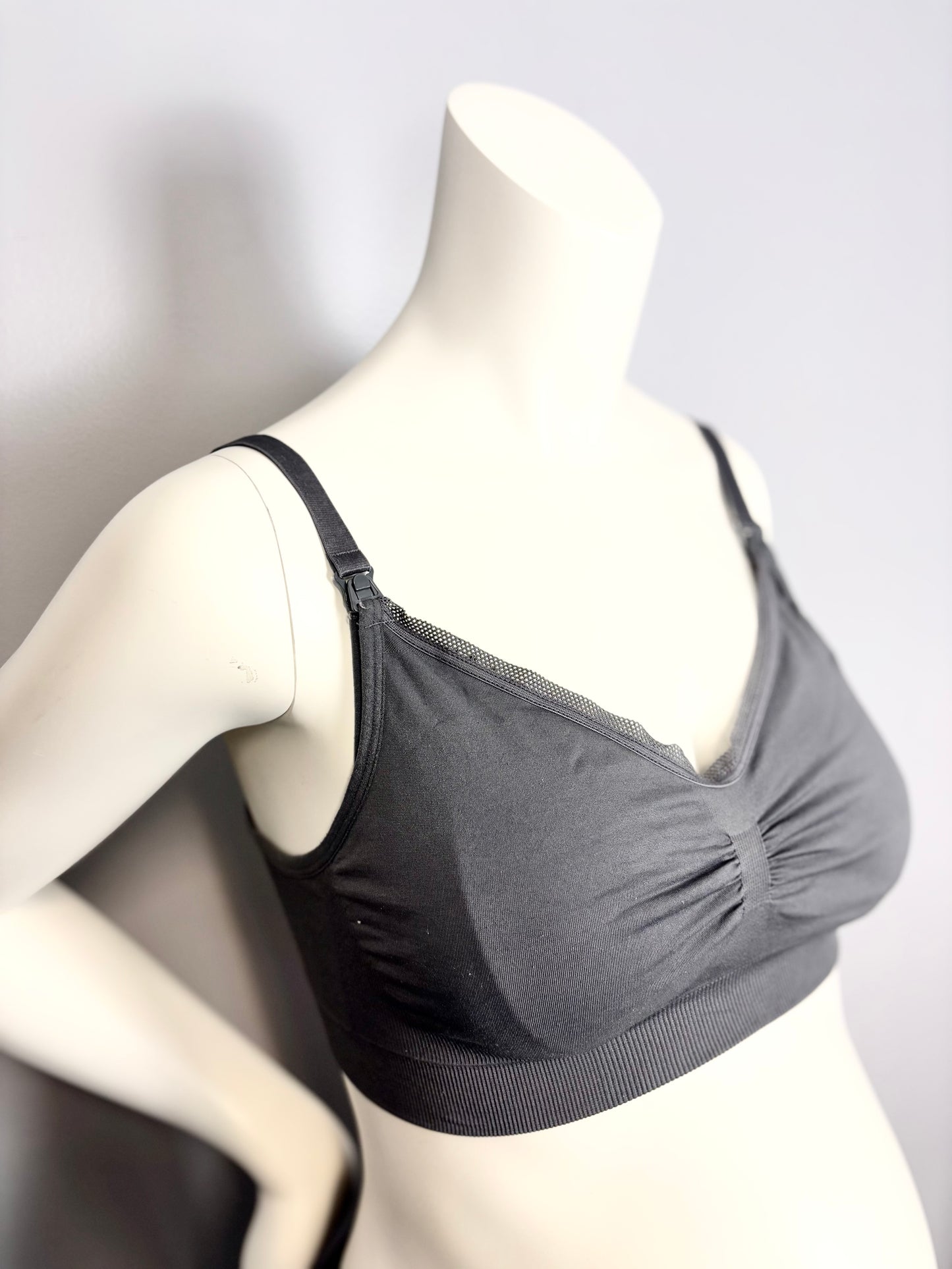 L - Thyme Dark Grey Nursing Bralette