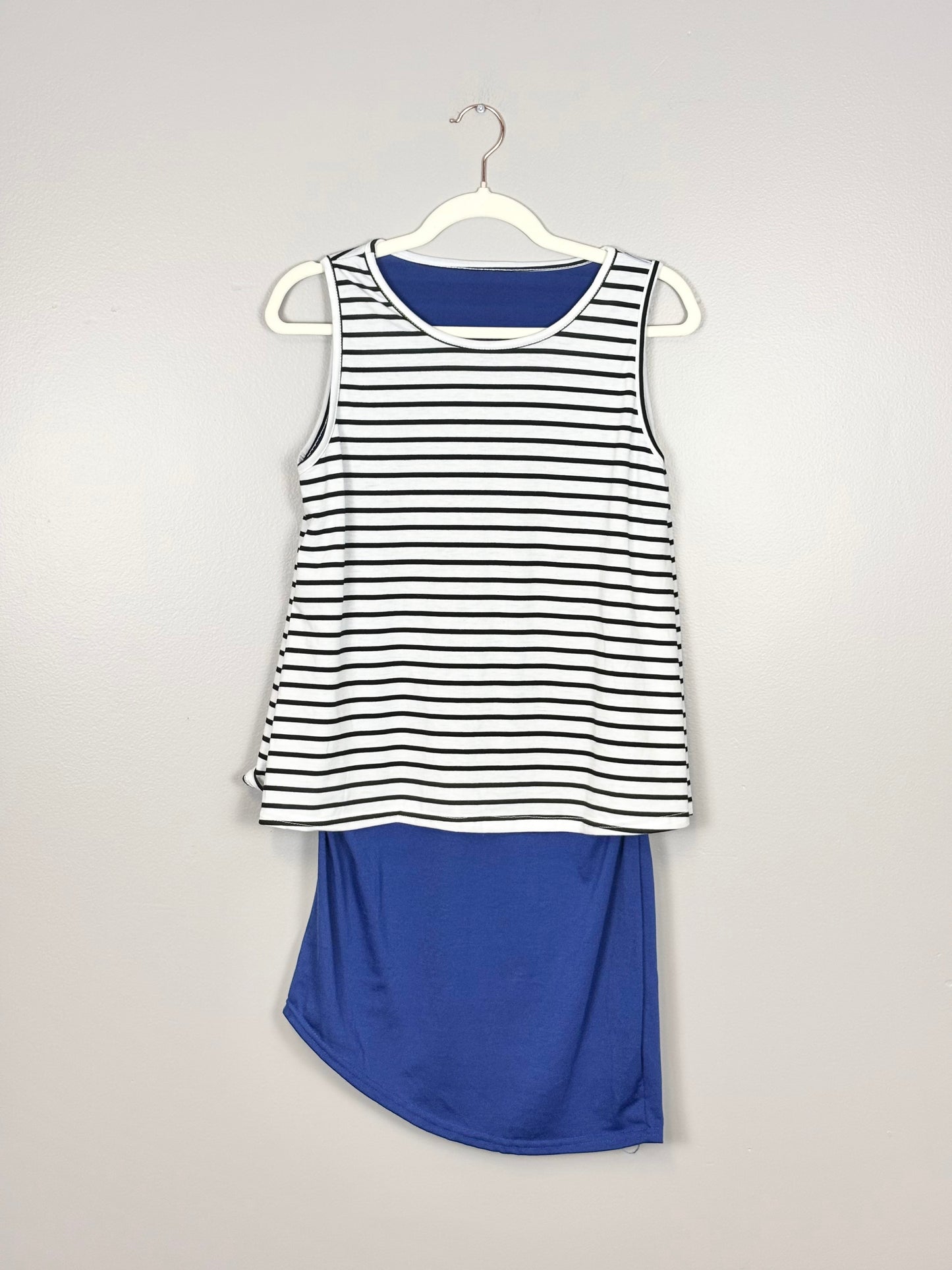 M/L - Unknown Brand Asymmetrical Striped Dress