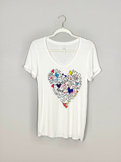 M - Thyme “Love” Heart Print Shirt