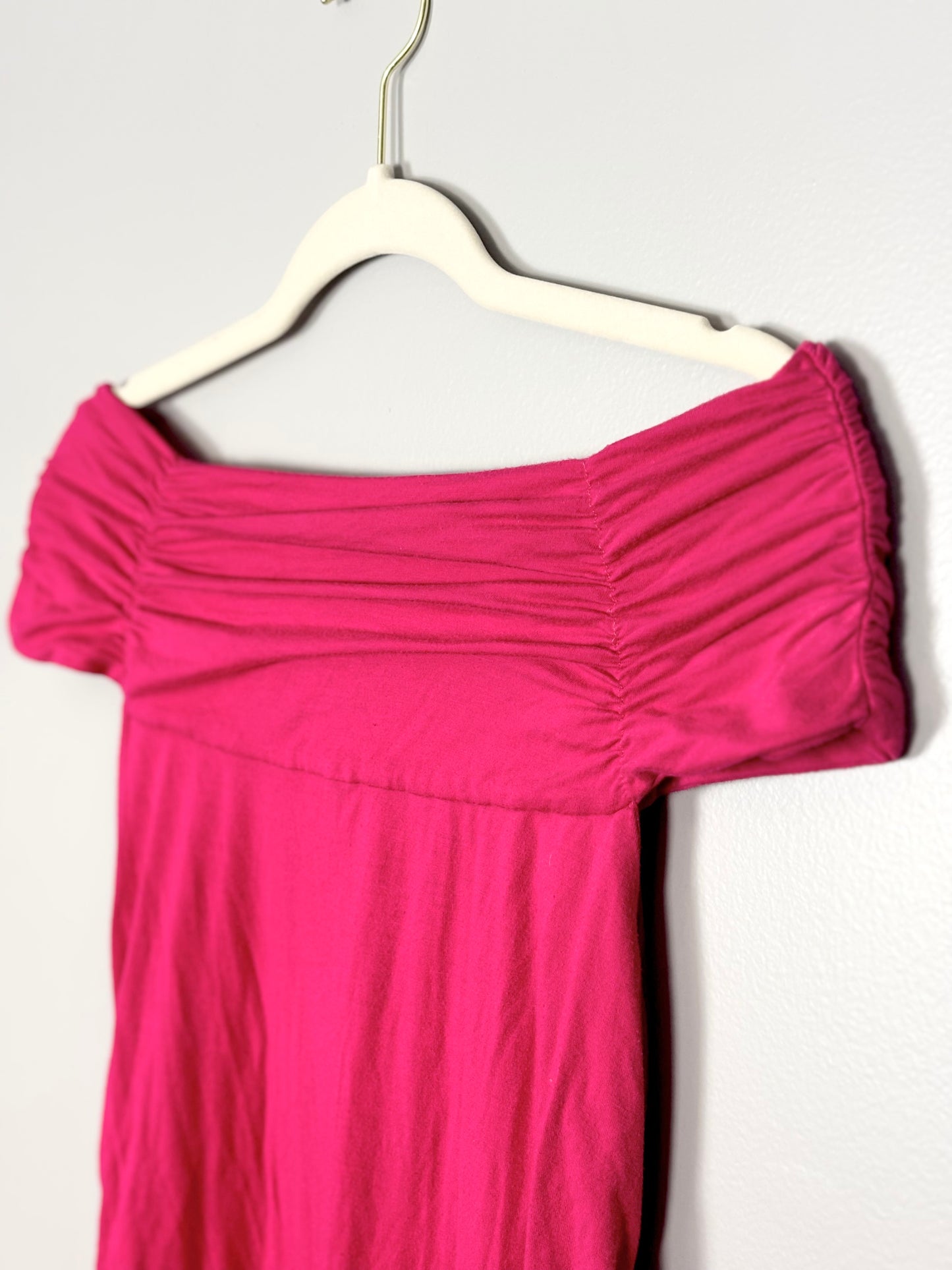 XS - Thyme Off-The-Shoulder Fuschia Top