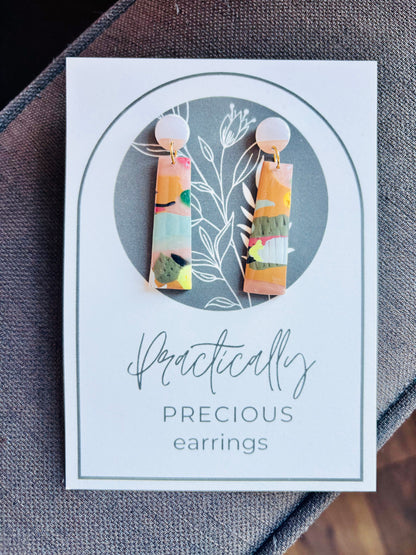 Practically Precious Earrings - Orange Rectangle