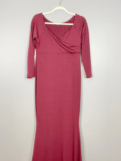 S - Unknown Brand Floor-Length Burgundy Dress