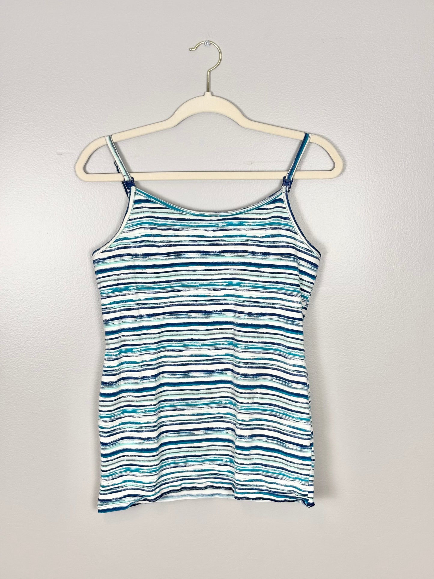 M - Thyme Blue Stripe Nursing Tank