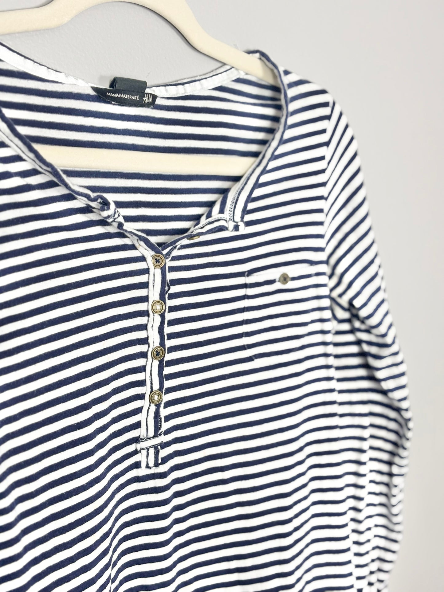 M - H & M Navy Stripe Nursing Shirt