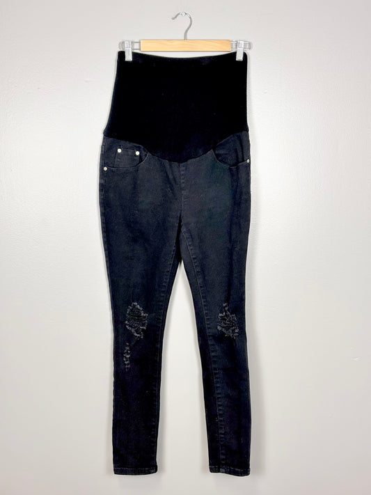 Size 8/M - Boohoo Blue Black Distressed Denim