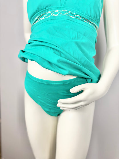 XL - Motherhood Green & Gold Swim Set