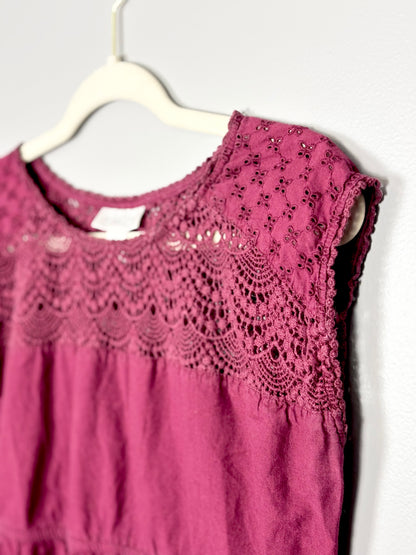 S - Motherhood Cranberry Crochet Top