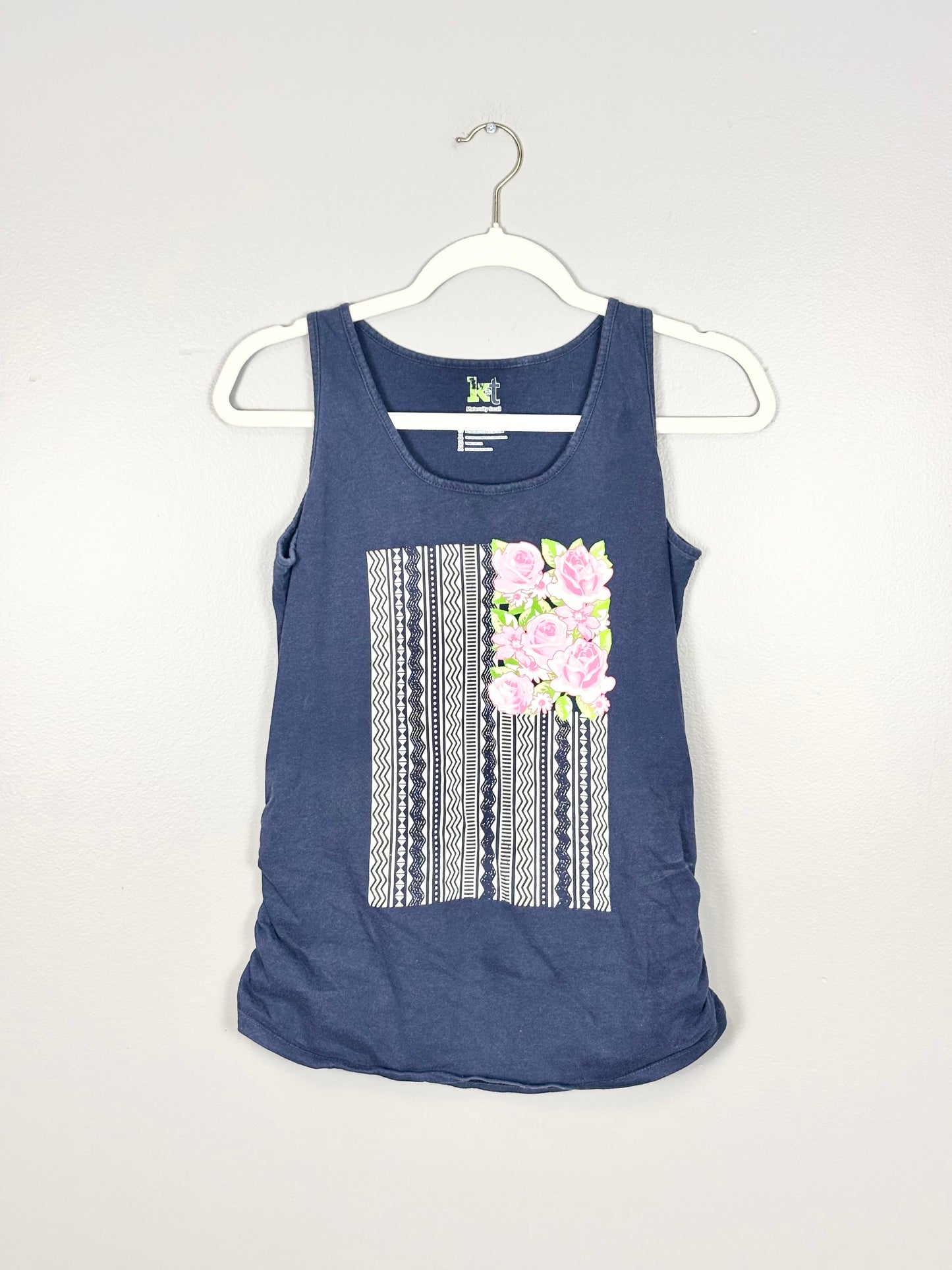 S - KT Maternity Navy Floral Tank