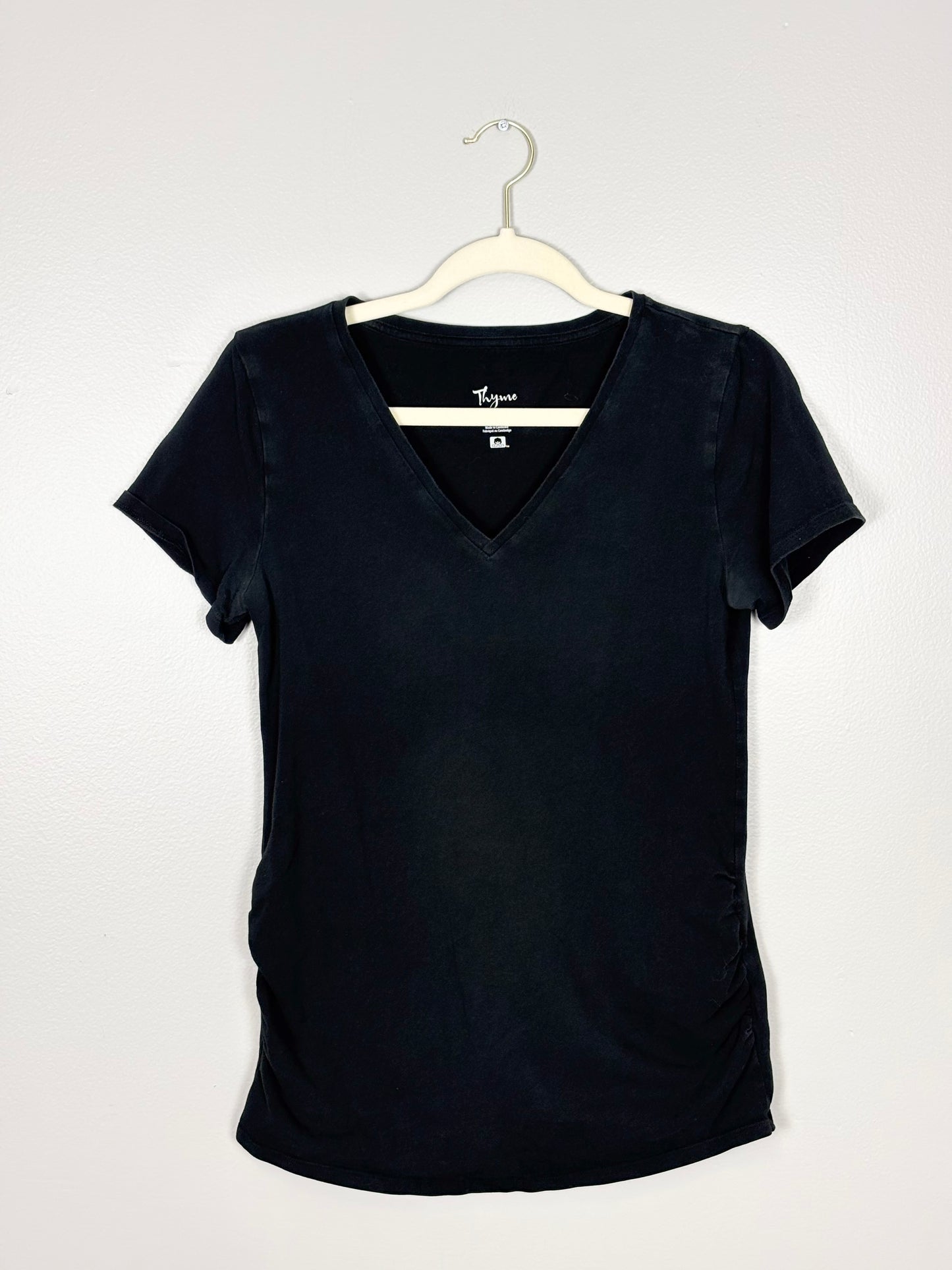 S - Thyme Basic Black Shirt