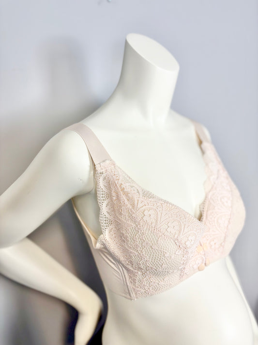 Size 40/XL - Unknown Brand Peach Lace Nursing Bra